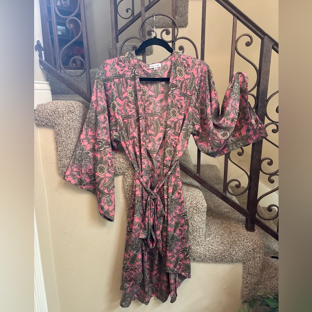 NWOT Karma Highway Duster Kimono Floral Geometric Boho OS